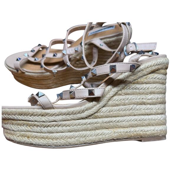 STEVE MADDEN Women's 10M Strappy Studded Cage.Espadrille Wedge Sandals - Picture 8 of 10